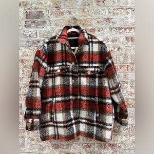 Zara Gold Button Plaid Jacket